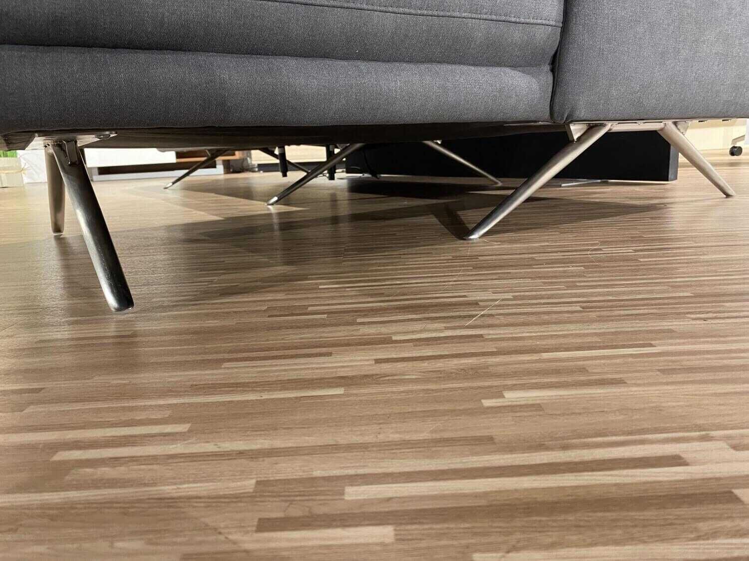 Steinpol - Ecksofa Angelo Stoff Olympia Clean Grau mit Kopfstütze - 9
