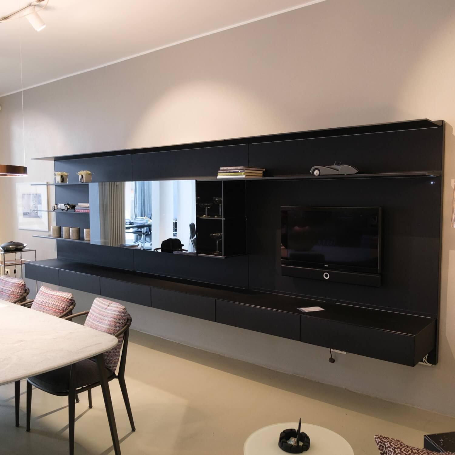 Rimadesio - Wandkomposition Abacus Living Nero Opaco 102 Mit Beleuchtung - 3
