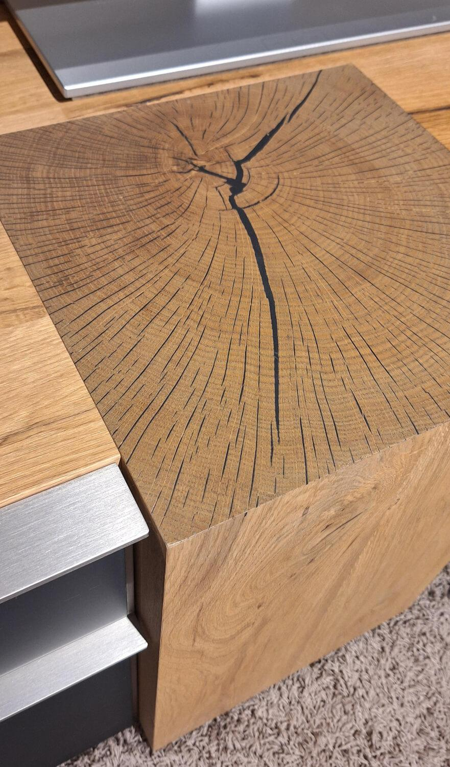 Voglauer - Wohnwand V-Alpin Eiche Altholz Furniert Glas Anthrazit - 5