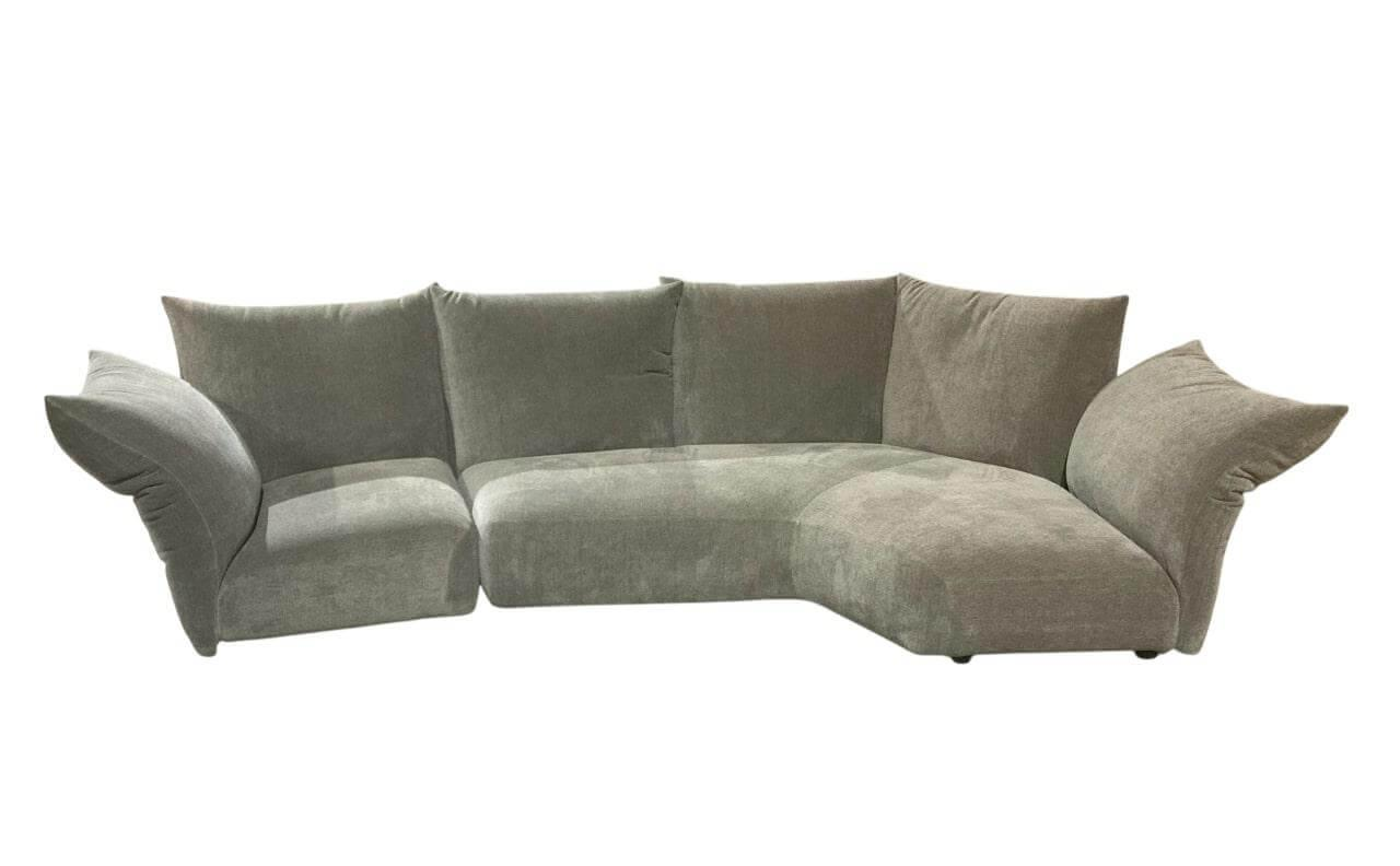 Edra - Sofa Standard Stoff T 8563 Grün Grau Gestell Mit Stoff Bezogen - 1