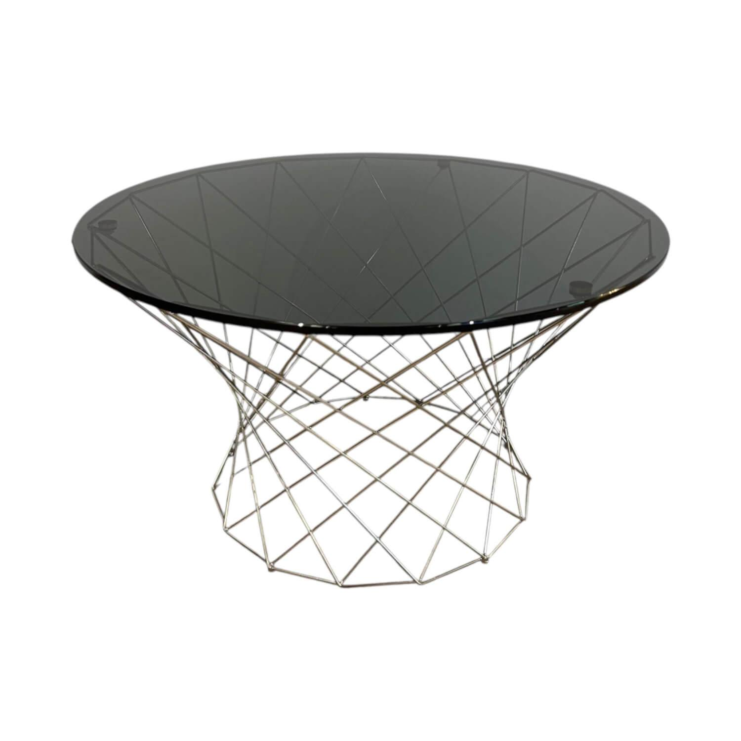 Walter Knoll - Beistelltisch Oota 156 T5 Platte Glas Schwarz Getönt Gestell Edelstahl Poliert - 1