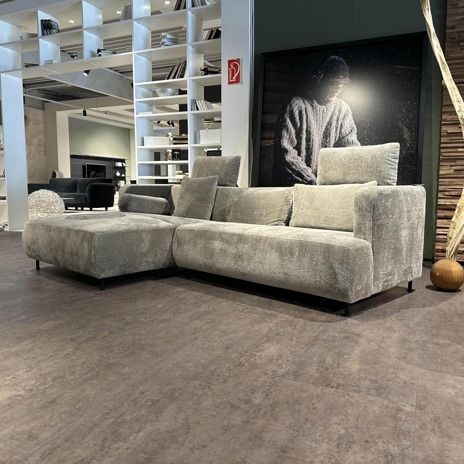 Brühl - Polsterkombination Jubiläumsstoff 6451 0025 Grau Beige Gestell Metall Schwarz Inklusive Kissen - 4