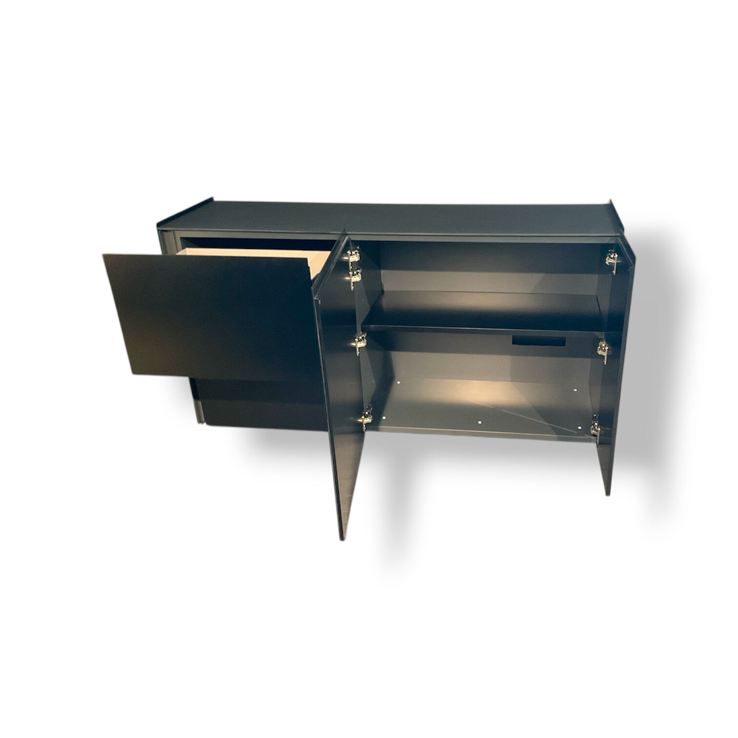 Interlübke - Sideboard Jorel Lack Schwarzgrau Mit Abdeckplatte Glas Mattiert - 3