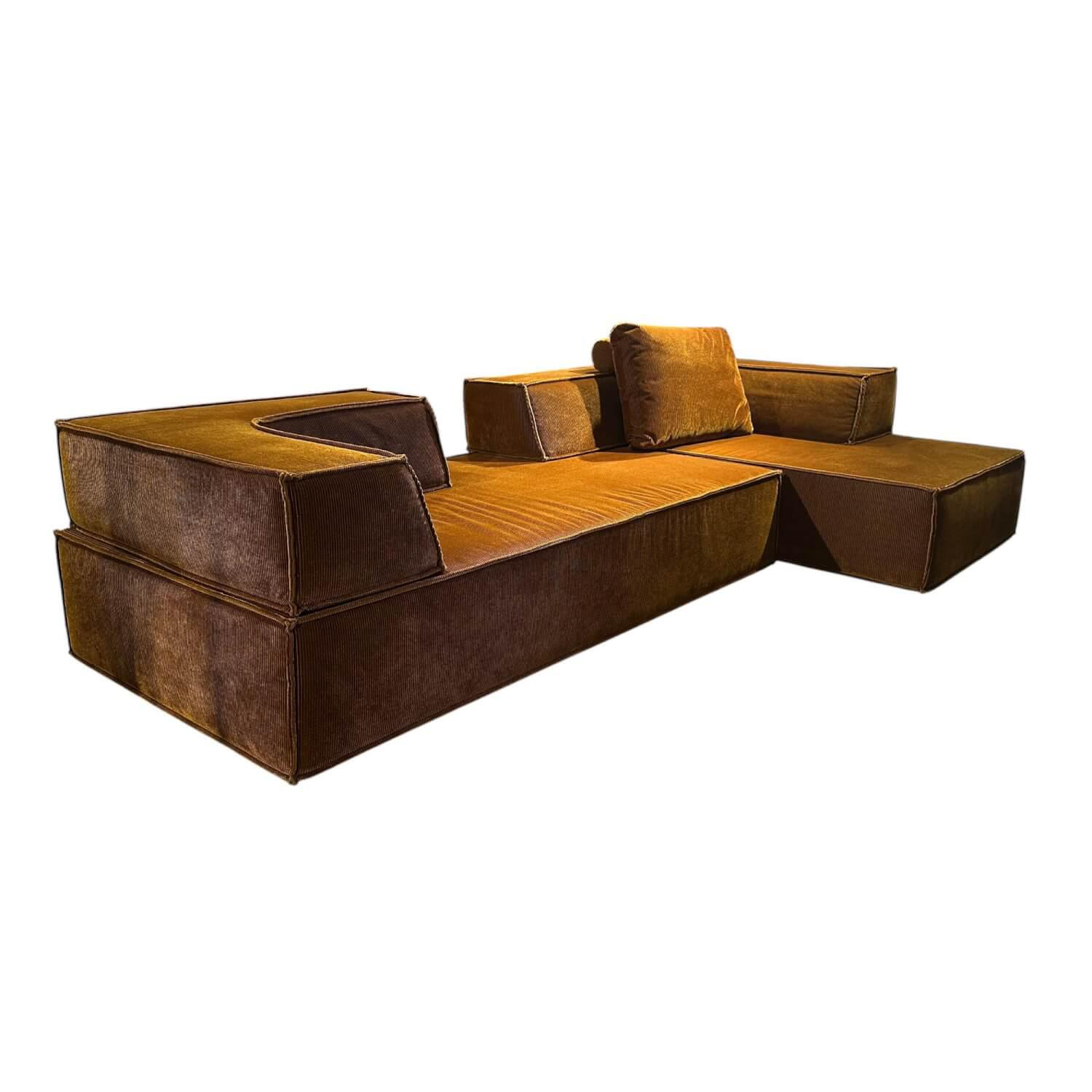 COR - Ecksofa Trio Elemente Stoff Cord Gold 9070 - 1