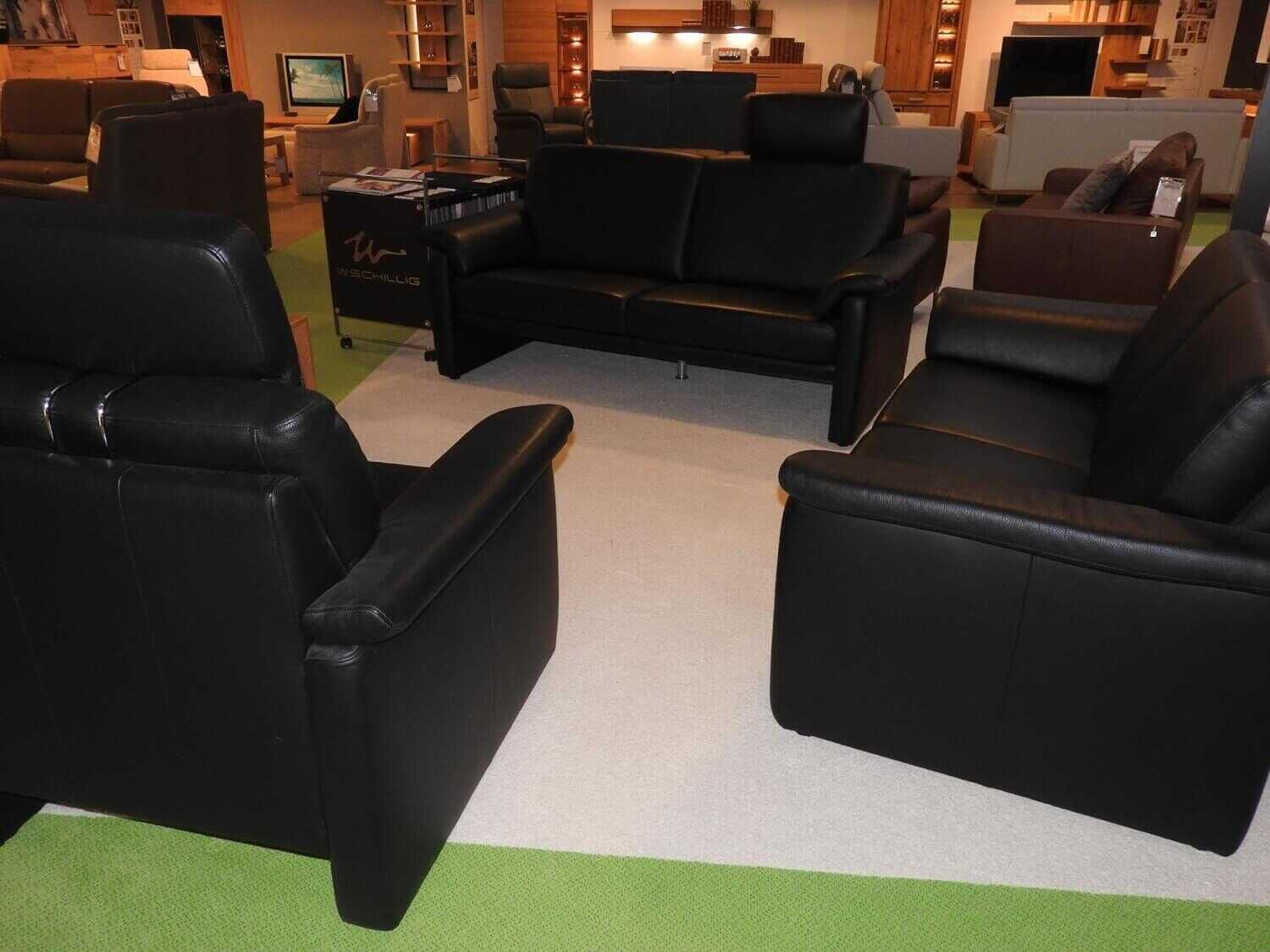 w-schillig-garnitur-lucca-24965-leder-40-schwarz-z5199-2-sofas-1-sessel-2-kopfst-C3-BCtzen-389ad96a5566ckNQ4o2XoPaB5 W. Schillig - Garnitur Lucca 24965 Leder 40 Schwarz Z51/99 2 Sofas 1 Sessel 2 Kopfstützen - 3
