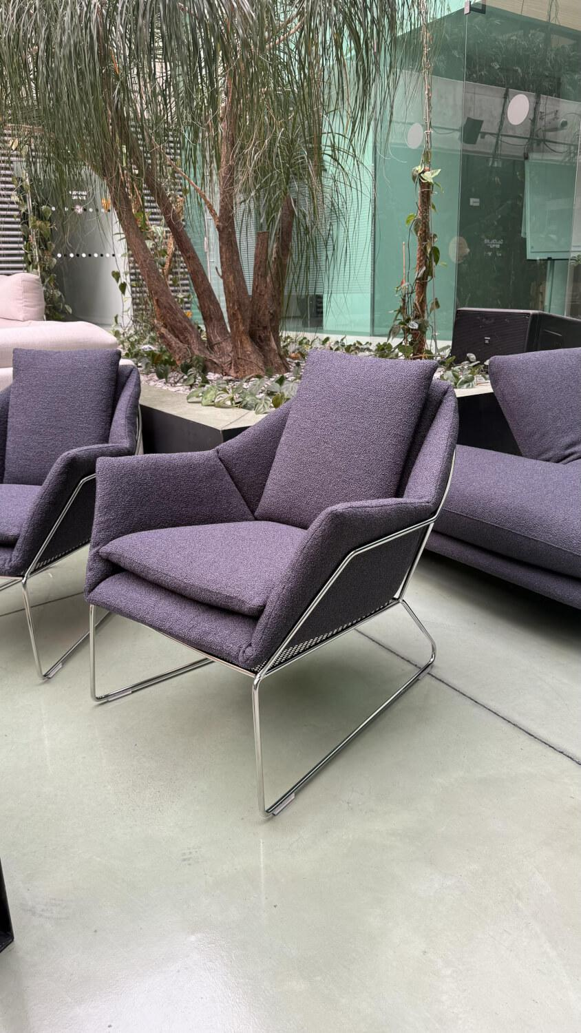 Saba Italia - 2er-Set Sessel Italia New York Stoff BW1775-252 Lila - 3