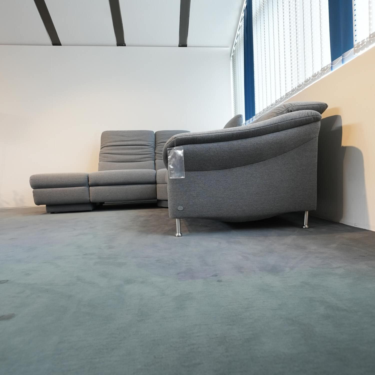 himolla - Ecksofa 1924 Stoff 24 Q2 Fashio Magma Grau Fuß Edelstahloptik - 2