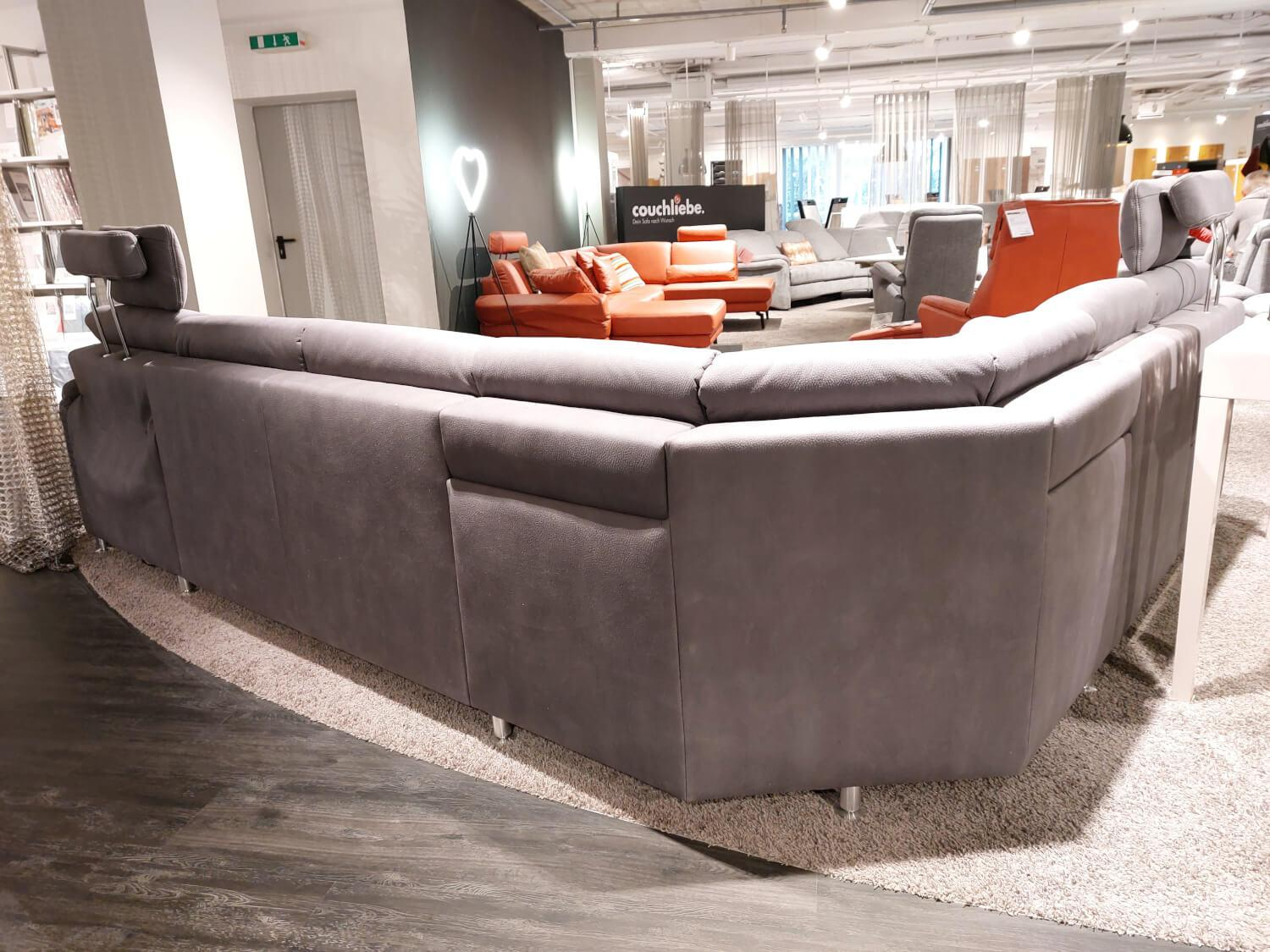 Zehdenick - Wohnlandschaft ZE-EM16033 Stoff Mammut Grau Metallfüße - 4