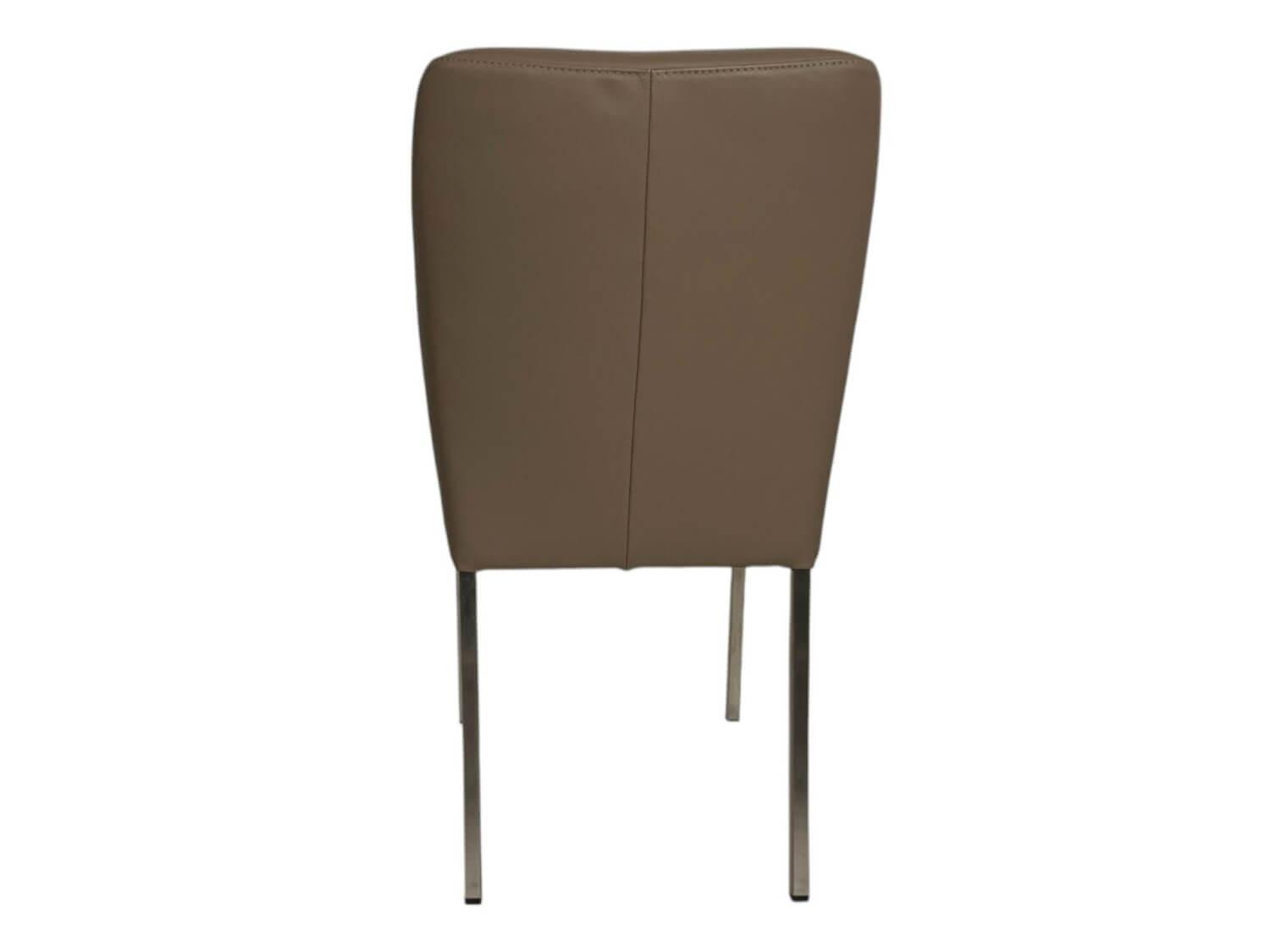 K+W - Stuhl 6195 Leder Bronco 86 Smoke Grau Braun Gestell Edelstahl Gebürstet - 5