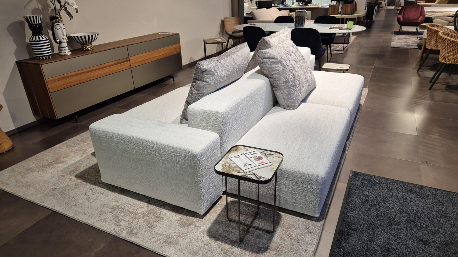 Ditre Italia - Sofa Crossline Stoff Porto 101 Creme Weiß mit 3 Kissen - 10