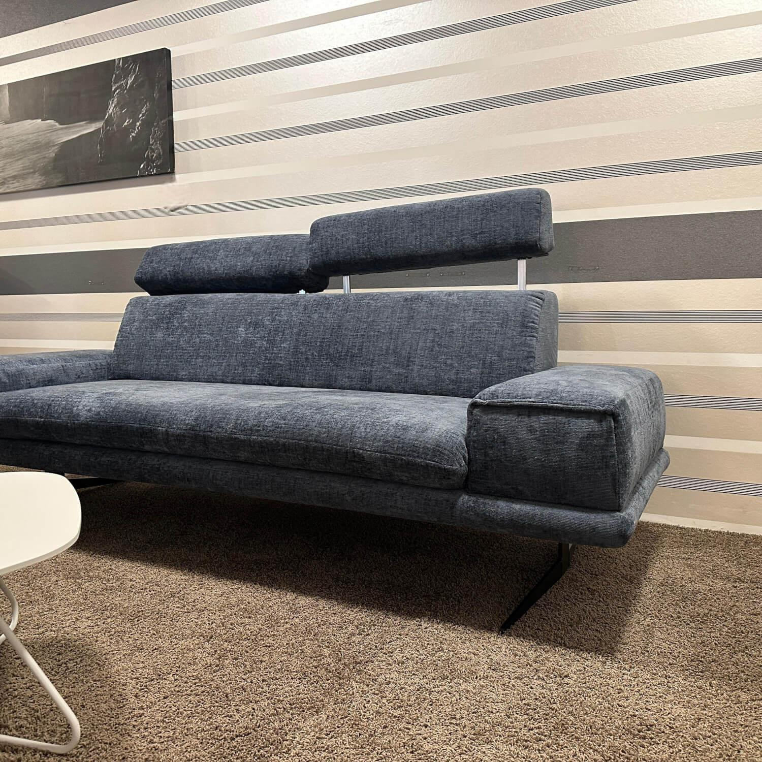 EMP - Sofa 2 CR Hubertus B Stoff 06 209 30 Belfast Ocean Blau Fuß Kufe 59 Schwarz Inklusive Kopfstütze - 7