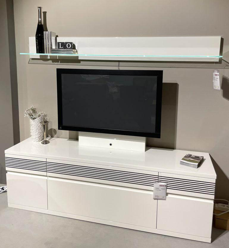 Rietberger Möbelwerke - Wohnwand Vision Lack Weiß Inklusive TV-Halterung und Wandboard - 5