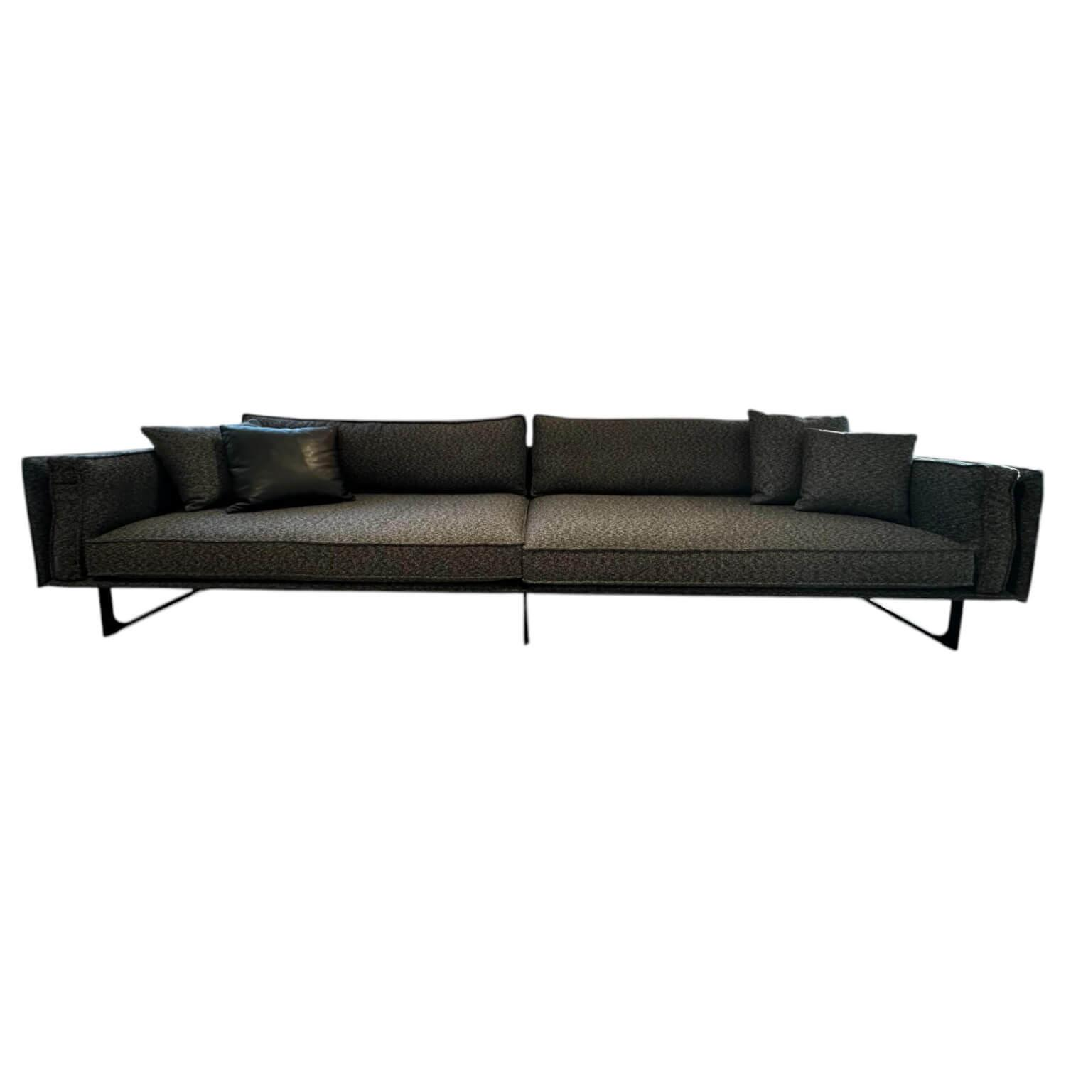 IP Design - Sofa Cube Air Fabric Mara IP1763 494 Gray Feet Metal Skid Black With Cushions - 1