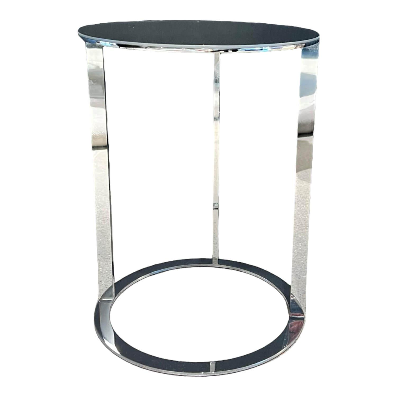Beistelltisch Elios Maxsalto Tischplatte Glas Bright Chromed 0110M Stahlgestell