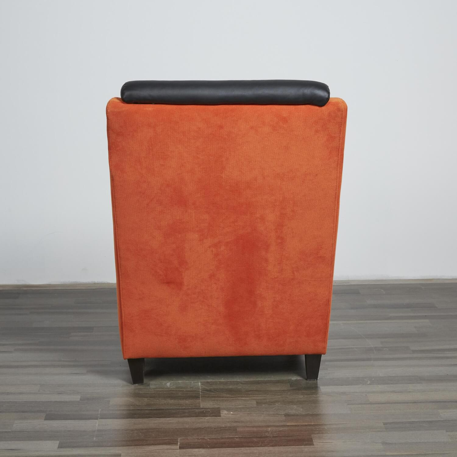 Sessel Kunstleder Schwarz Stoff Orange