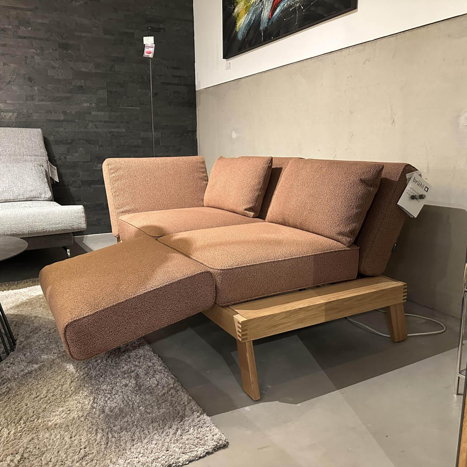 Brühl - Sofa Lofoten Lounge Stoff 5275 51 Orange Braun Gestell Eiche Hell Geölt - 9