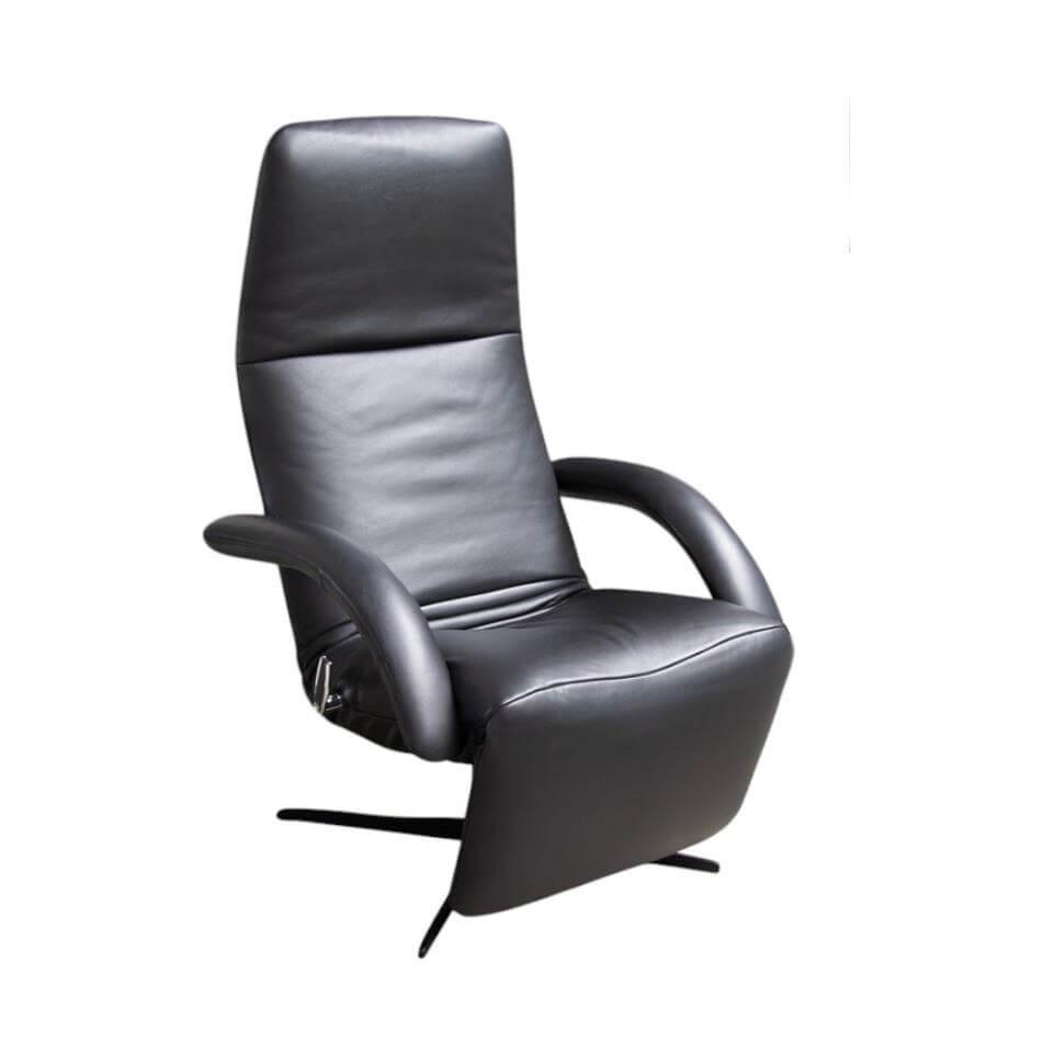 Jori - Relaxsessel Yoga Mono Move Leder Celia Nero Schwarz 4 Stern Fuß Schwarz - 1
