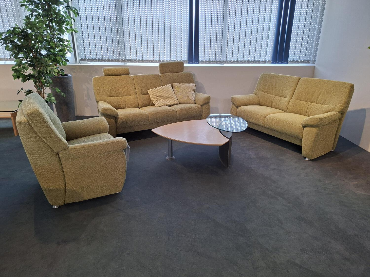 Arco - Garnitur Amberg Stoff Q2 Uni Limette 5620.137 Grün 2 Sofas 1 Sessel - 3