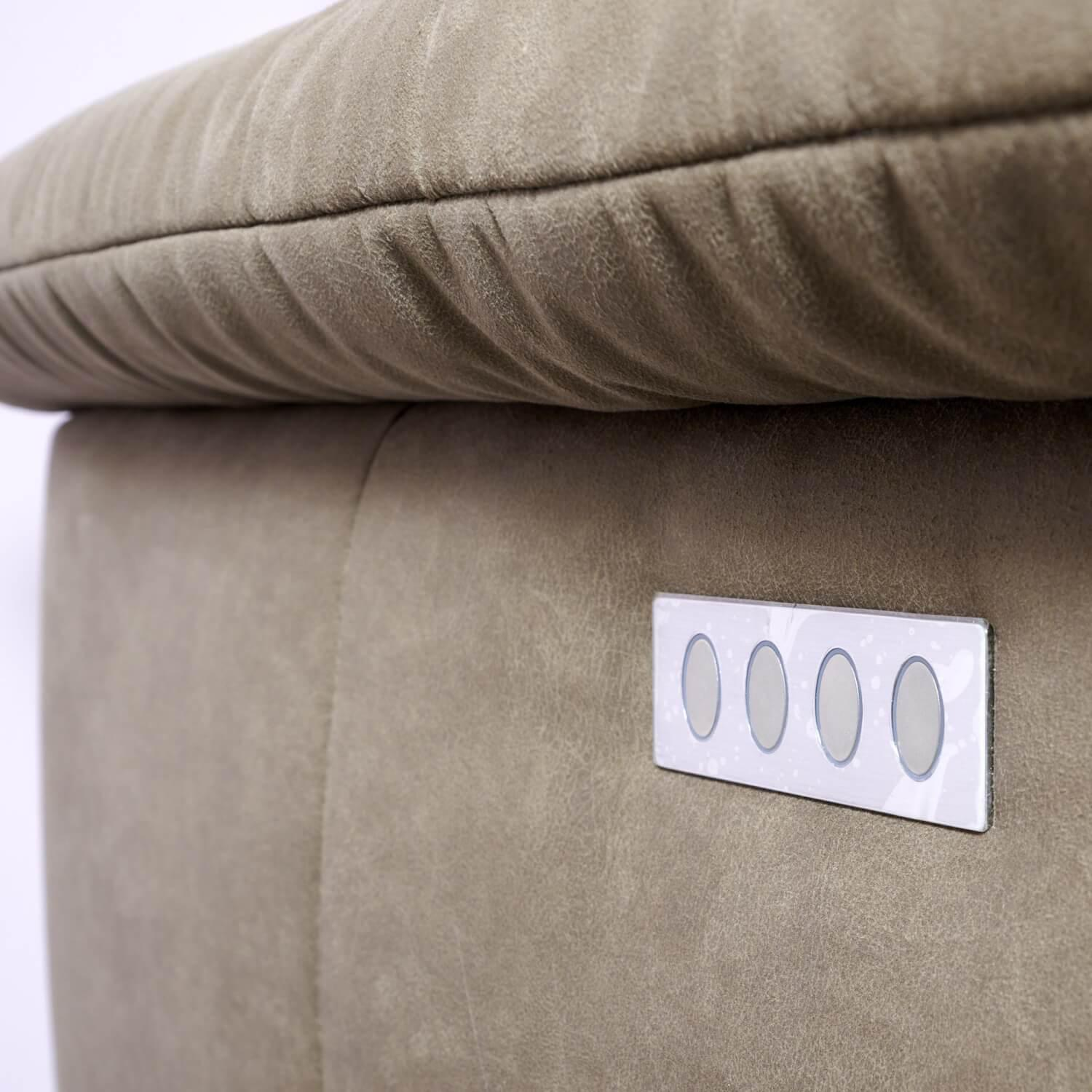 Carina - Upholstered suite 2600 Motorized Cover Clash Olive Metal feet shiny chrome - 8