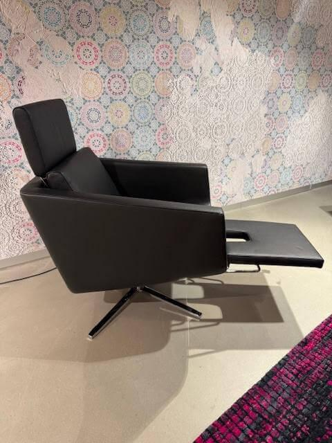 FSM - Sessel Pavo Leder Living 11 Schwarz Gestell Chrom mit Verstellfunktion - 2