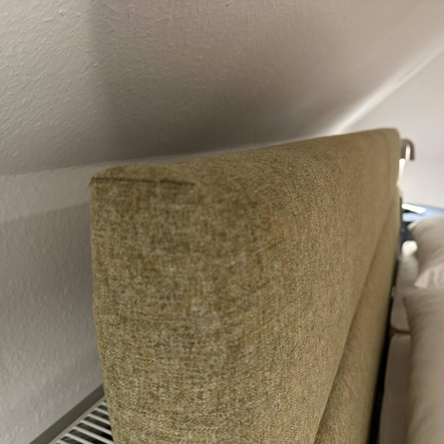 Schramm - Bett Purebeds Panel Bezug Stoff Benno 880 Curry Gelb Beige Füße Buche Schwarz Inklusive 2 Matratzen - 7