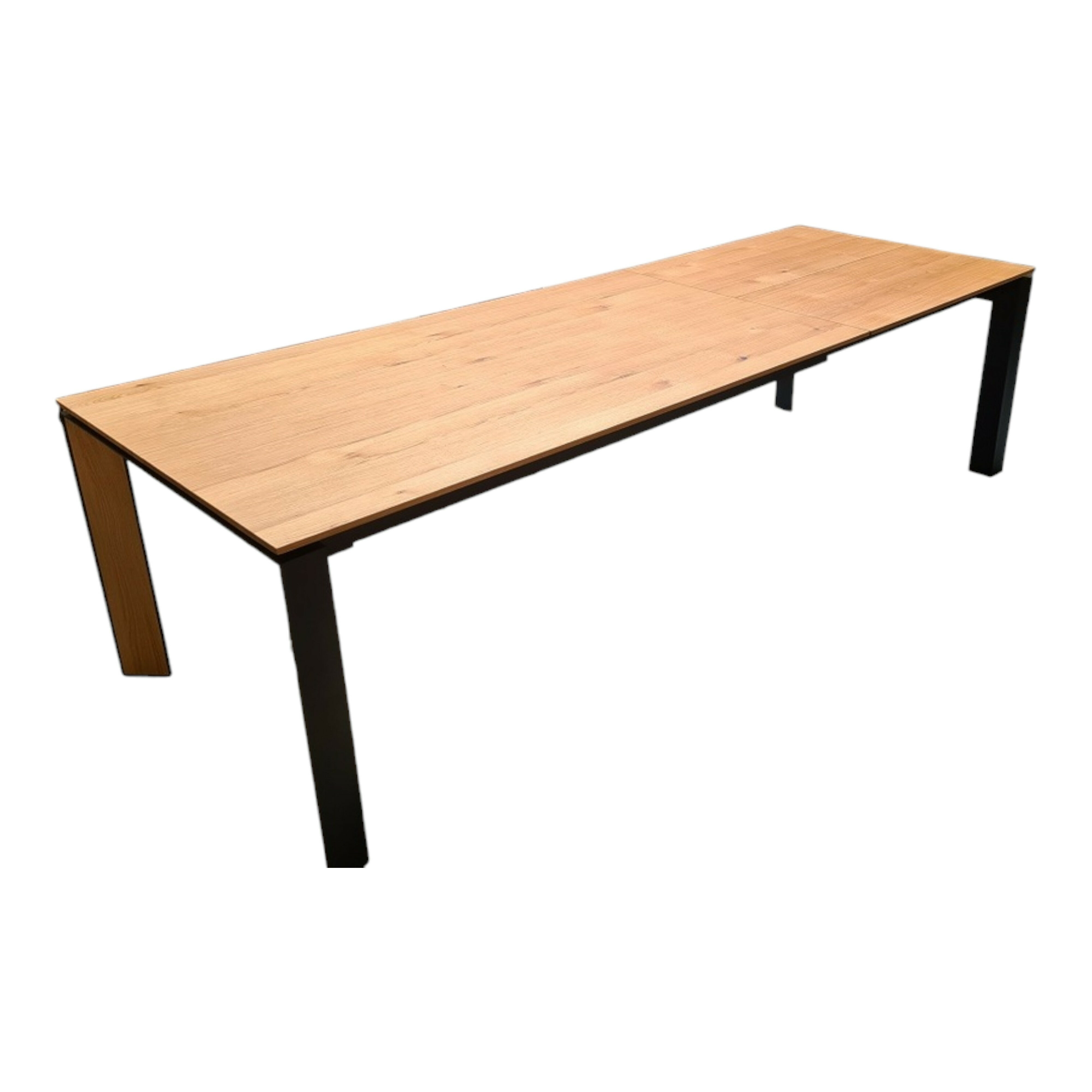 Niehoff - Esstisch Monaco M513-86-078 Eiche Echtholzfurnier Tischbeine Metallprofil Schwarz Ausziehbar - 1