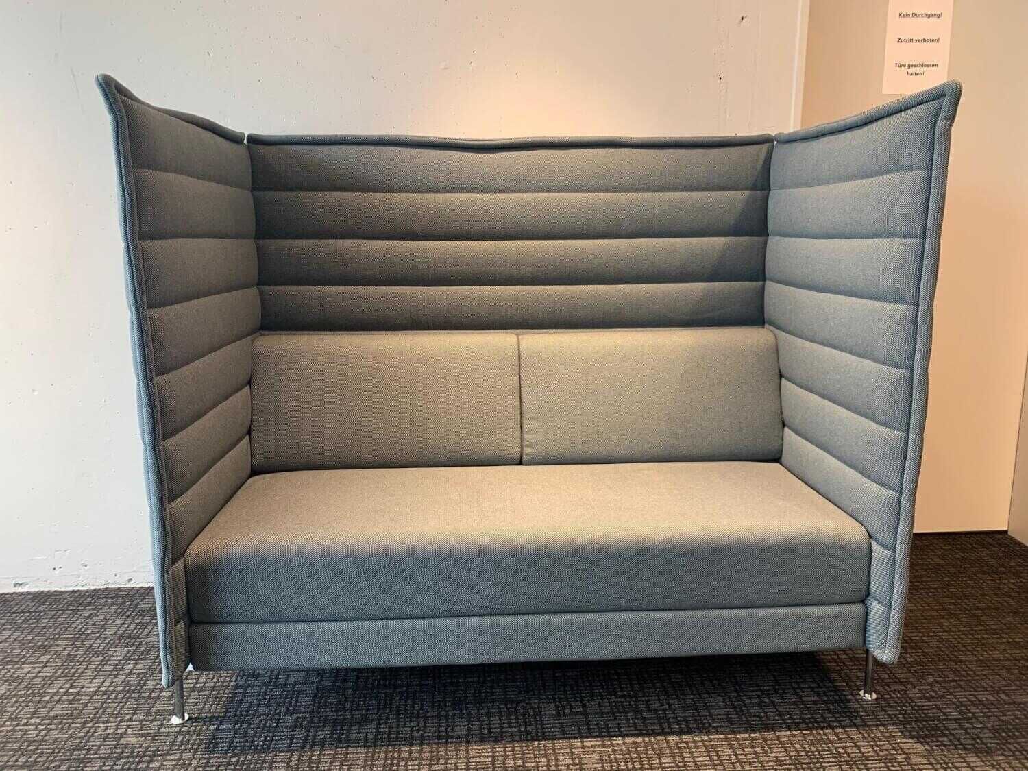 Vitra - Sofa Alcove Highback Zweisitzer Stoff Laser Eisblau Moorbraun - 5