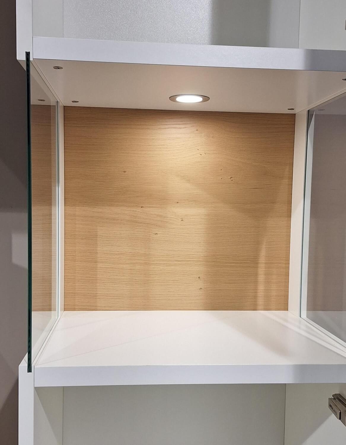 Rietberger Möbelwerke - Wohnwand Lodano Lack Weiß Matt Asteiche Furniert - 3