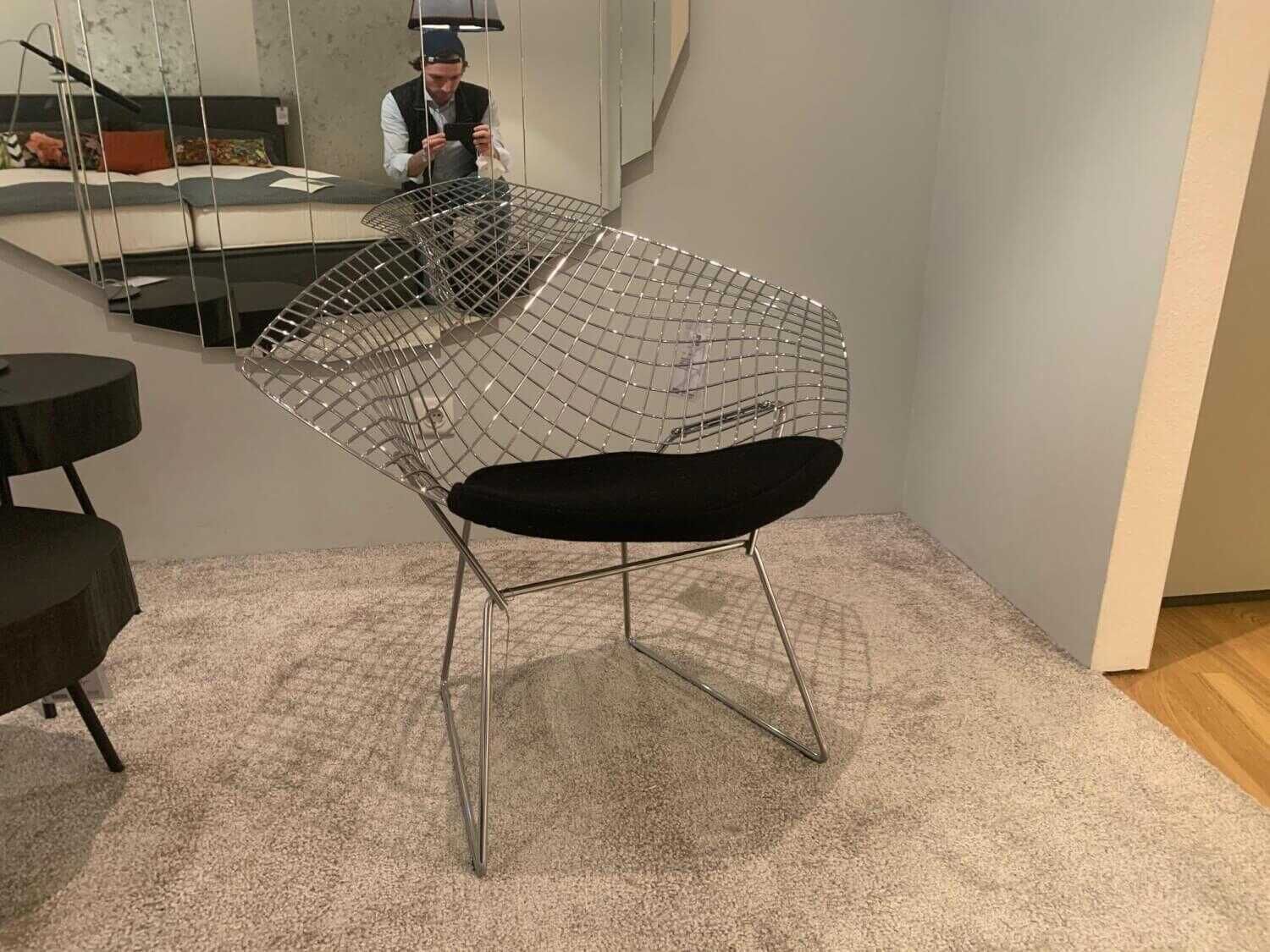 knoll-international-sessel-diamond-421-sitzkissen-tonus-schwarz-gestell-chrom-bc78cd5a3f4behzacGirBoQk4 Knoll International - Sessel Diamond 421 Sitzkissen Tonus Schwarz Gestell Chrom - 2