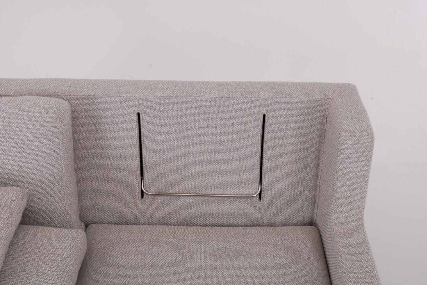 Werther - Sofa Stoff U2583G Grau Gestell Metall Schwarz Inklusive Kissen - 6