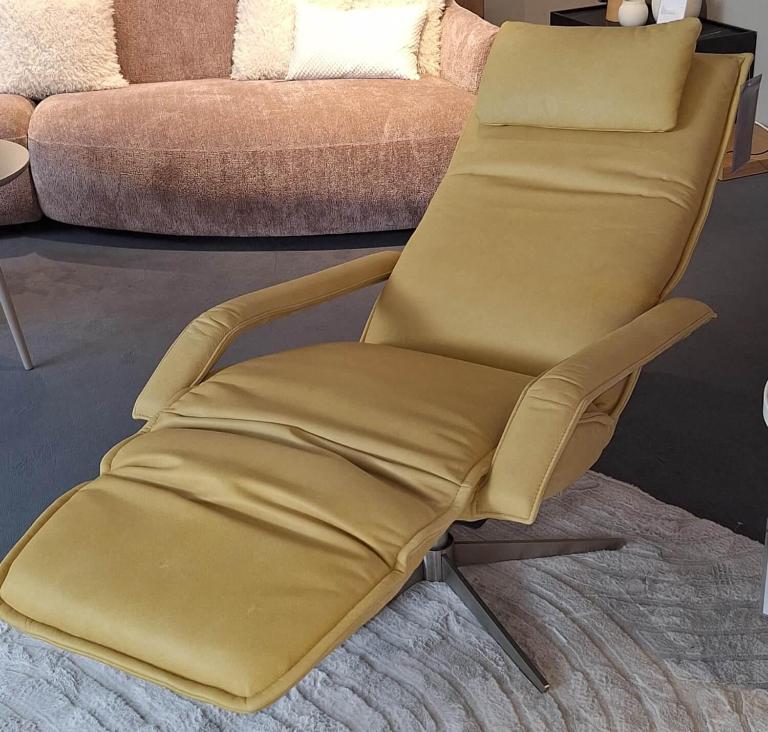 Koinor - Relaxsessel Sofy Leder A Safran Gelb Gestell Edelstahl mit Funktion - 11