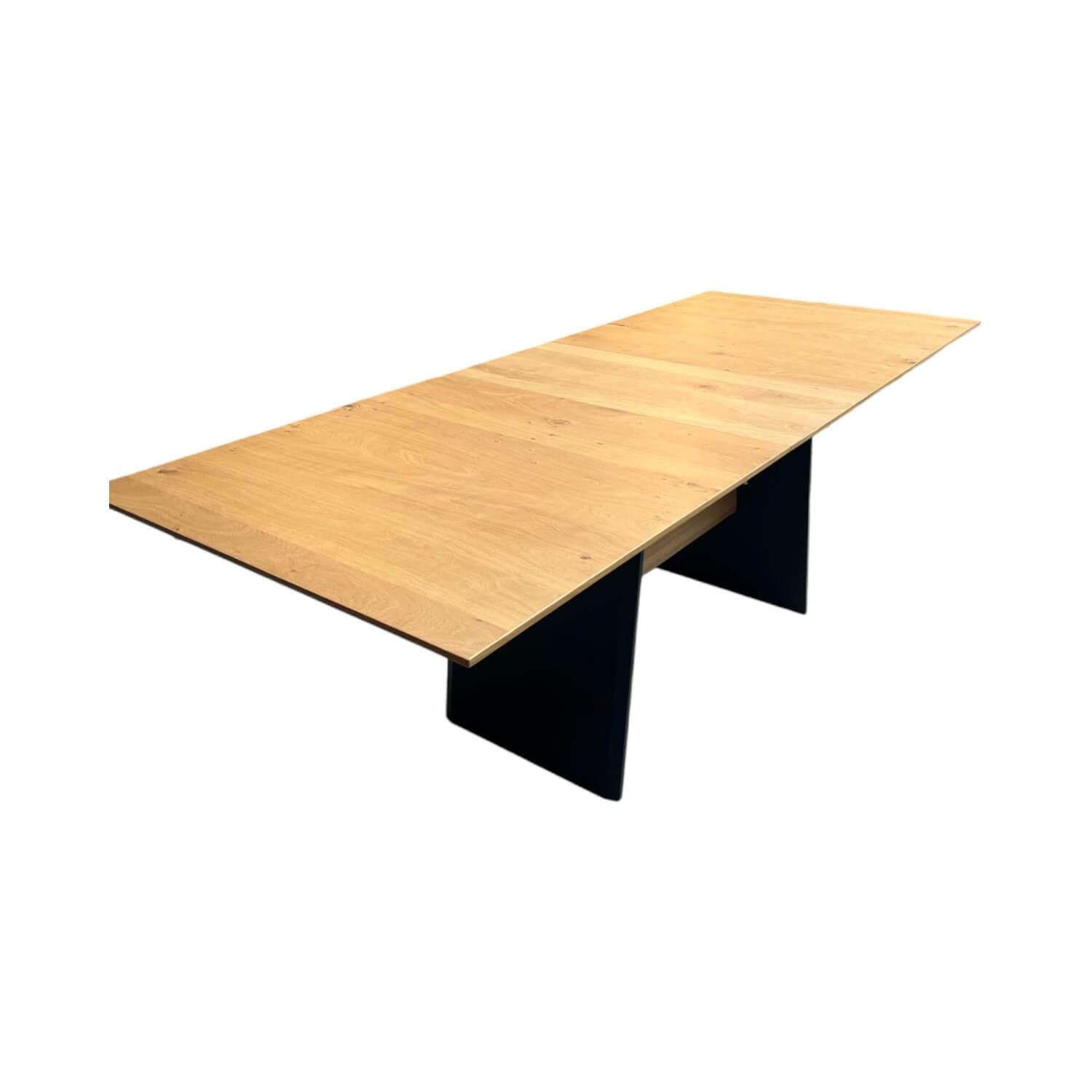 K+W - Funktionstisch Vari Platte Echtholzfurnier Asteiceh Natur Wangen MDF Schwarz Struktur Mit Synchronauszug - 1