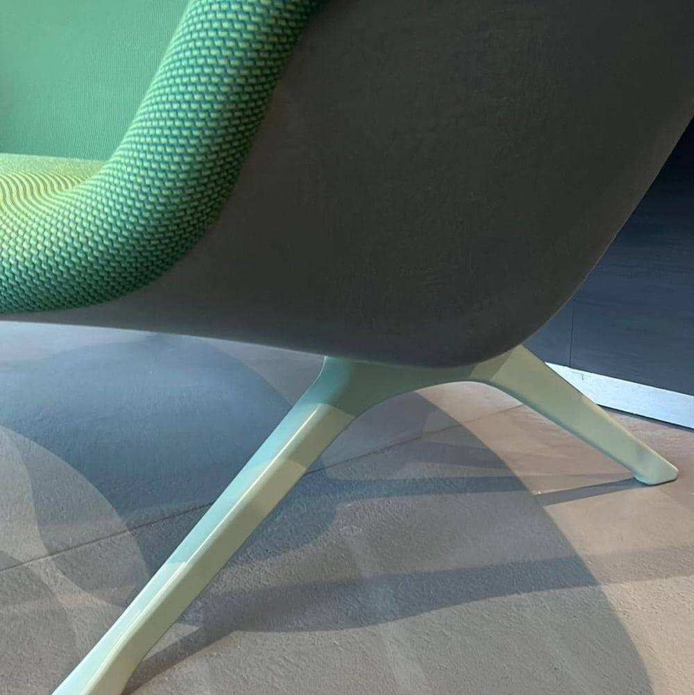 Vitra - Sofa Abalon Plattform Stoff Drop Sitz Grün 961 Rücken Dunkelgrün 971 Füße Mint Grün Pulverbeschichtet Inklusive Hocker - 3