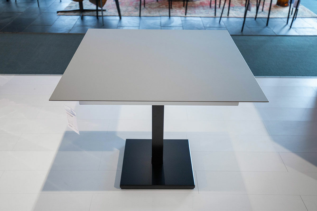 Bacher - Esstisch Quota Ausziehbar Tischplatte Fenix NTM Grigio Londra Taupe Gestell Schwarz - 3