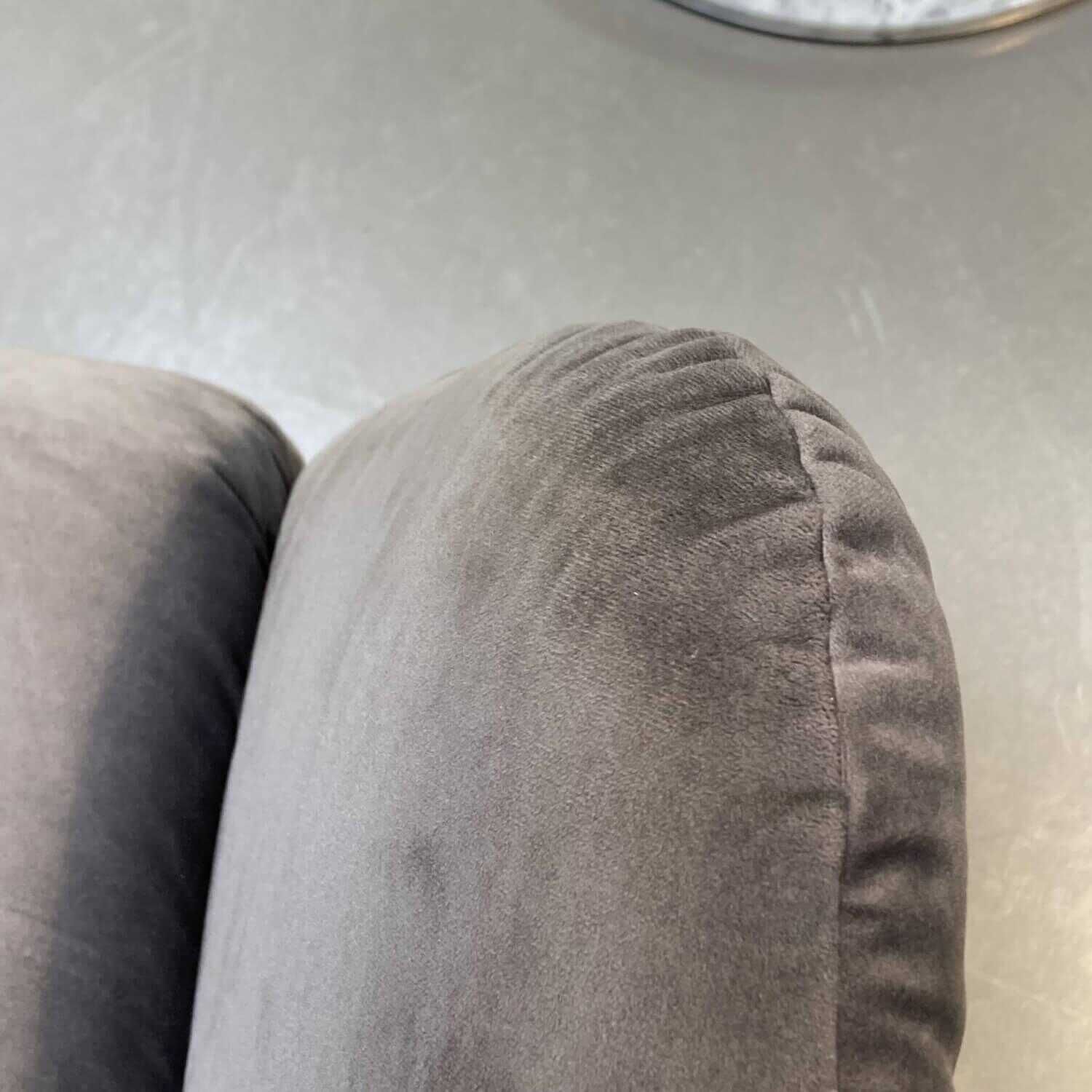 Candy - Sessel ID50 Stoff Samt Stone Gestell Verchromt mit Hocker - 5