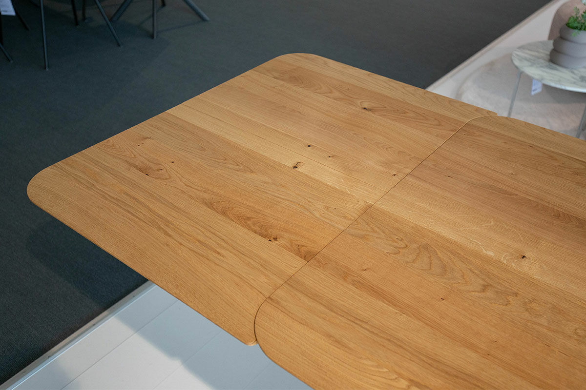 Bacher - Esstisch Tamino Ausziehbar Platte Eiche Massiv Natur Gewachst Gestell Lack Matt Tiefschwarz - 4