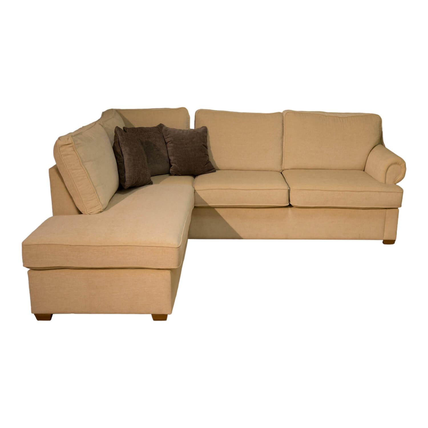 Natura - Eckgarnitur Brunswick Stoff Jennifer Basic Natur Füße Eiche Massiv Geölt Sitz Kaltschaum - 1