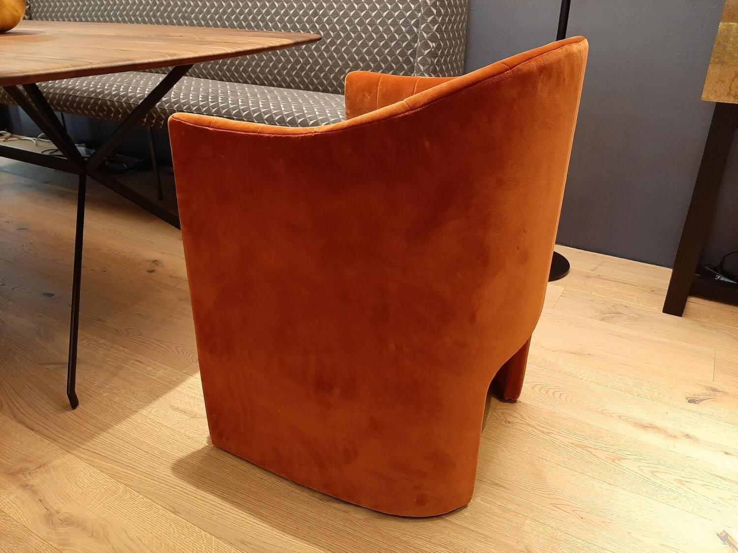 &tradition - Armlehnstuhl Loafer Dining Stoff 2 Velvet 03 Maroon Orange Mit Filzgleitern - 3