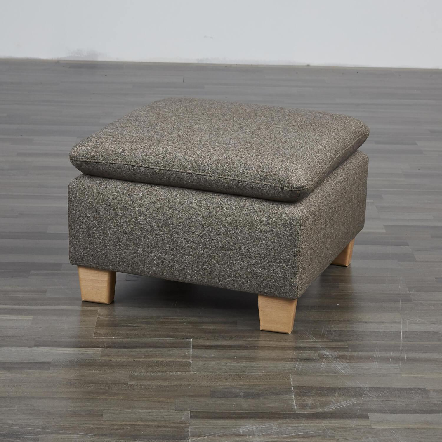 Max Winzer - Hocker Stoff Braun Gestell Holz - 2