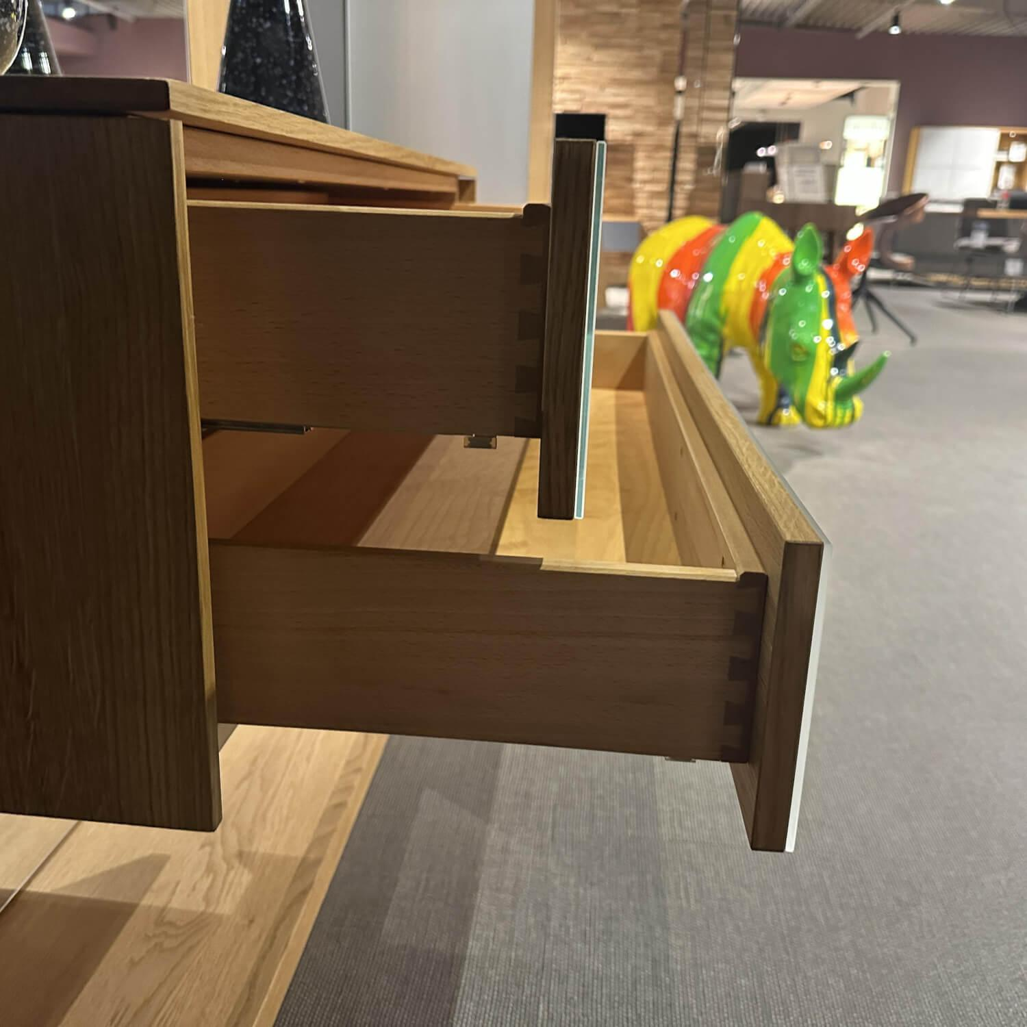 Team 7 - Garderobe Eiche Naturöl Und Glas Pearl Weiß Inklusive 4 Schuhfächer Aus Holz - 12