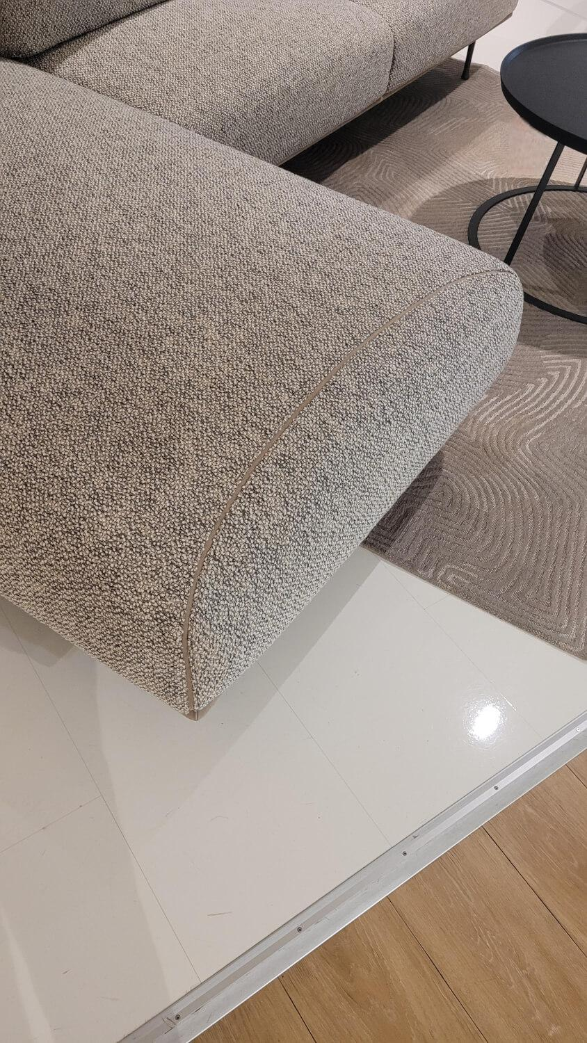 Jori - Ecksofa Eden JR 1800 Stoff Thuile C0003 Grau Füße Metall Bronze Matt Mit Verstellbaren Armlehnen - 4