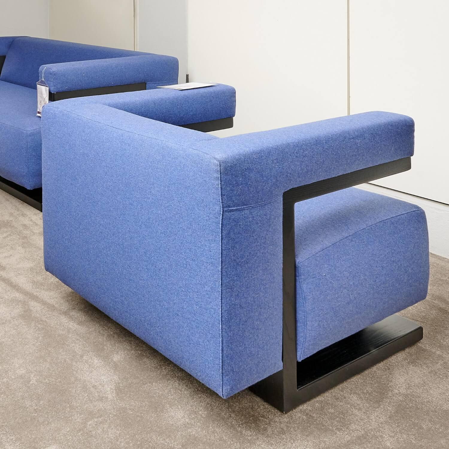 Tecta - Sessel Gropius F51 Stoff Dama 0077 Blau Gestell Esche Schwarz - 3