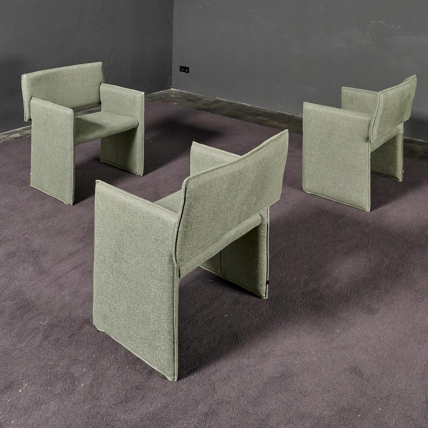 COR - 3er-Set Stuhl Noto Stoff 8303 Schilfgrün Gestell Kunststoff - 10