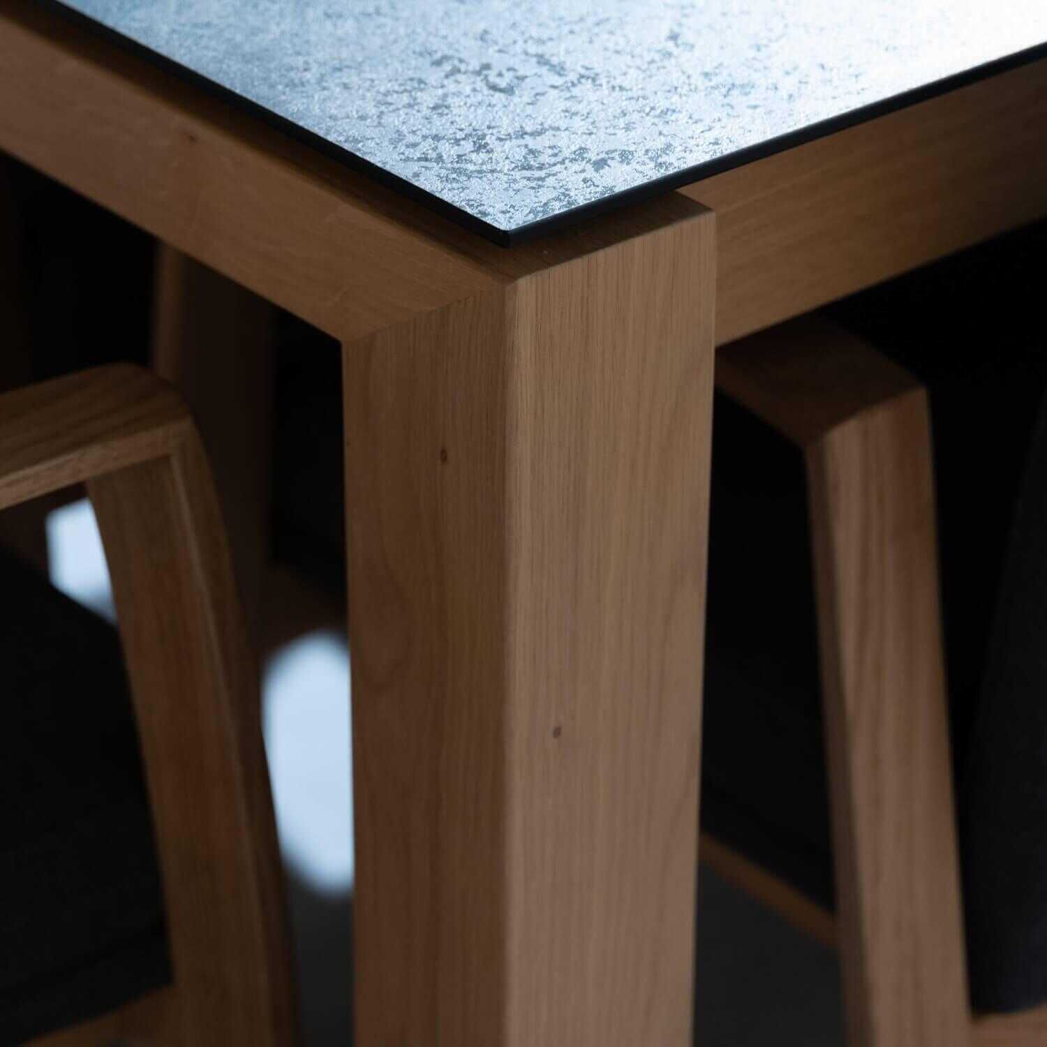 Esstischgruppe Montana Como Mit 6 Stühlen Platte HPL Granit Design Gestell Wildeiche Massiv Geölt