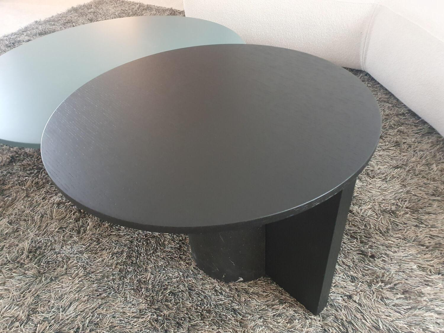 Cassina - Beistelltisch Sengu Low Table 557 Platte Esche Schwarz Gebeizt Sockel Marmor Nero Schwarz - 4