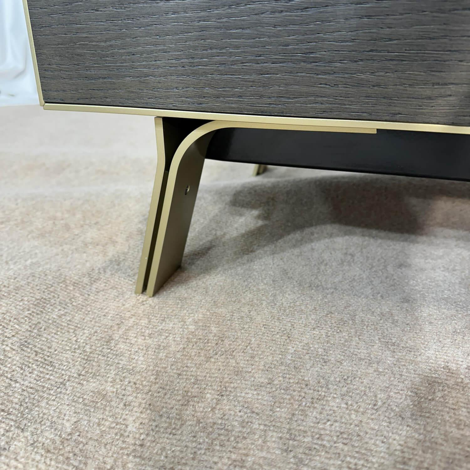 Highboard Domino Holz Wenge Schwarz Innen Gold Schubladen Hellgrau