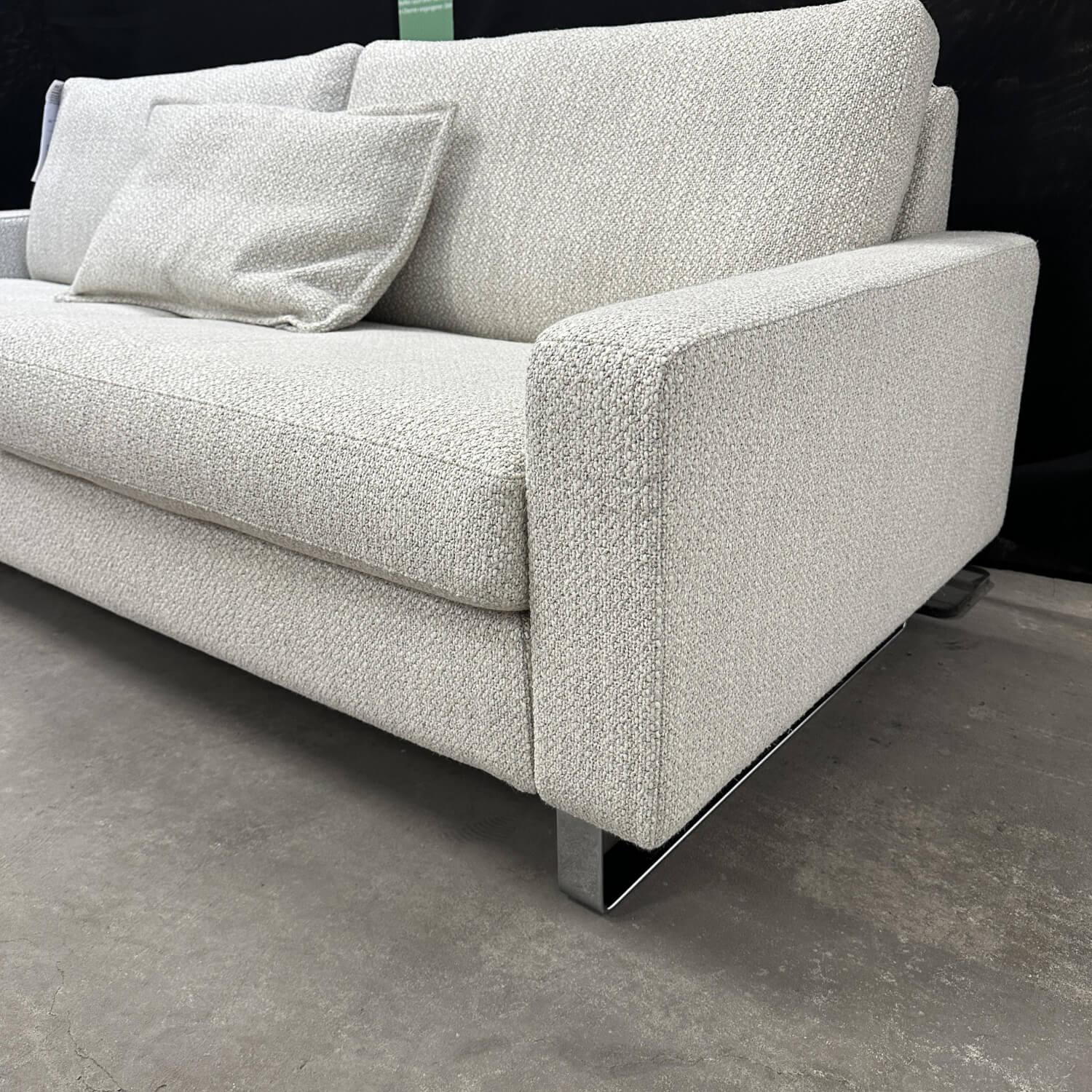 COR - Sofa Conseta Stoff 9192 Steinweiß Hellgrau Metallkufen Verchromt - 6