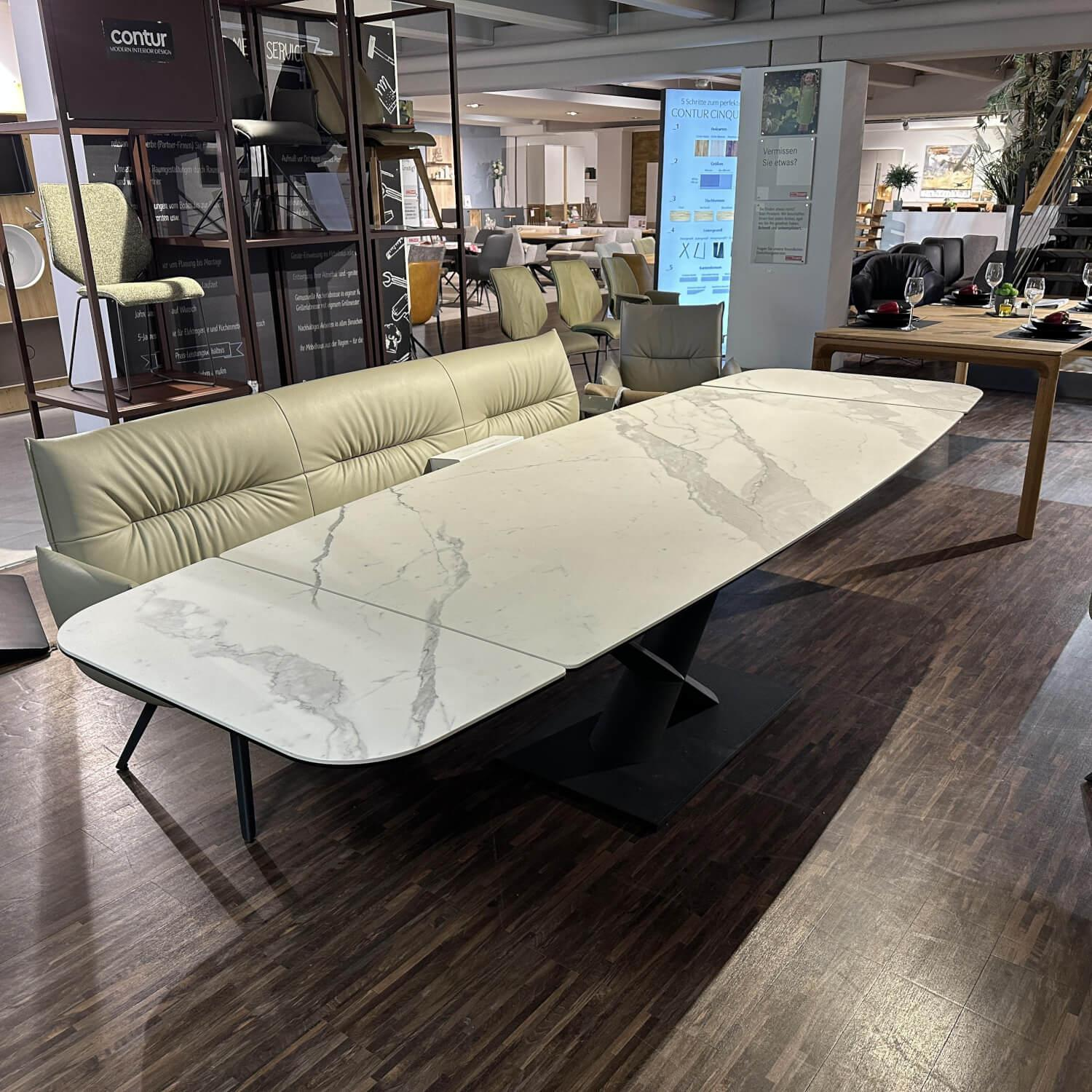 Contur - Esstisch Savona B Platte Keramik Saturio Grey White Grau Weiß Matt Gestell Metall Anthrazit 44 Pulverbeschichtet - 10