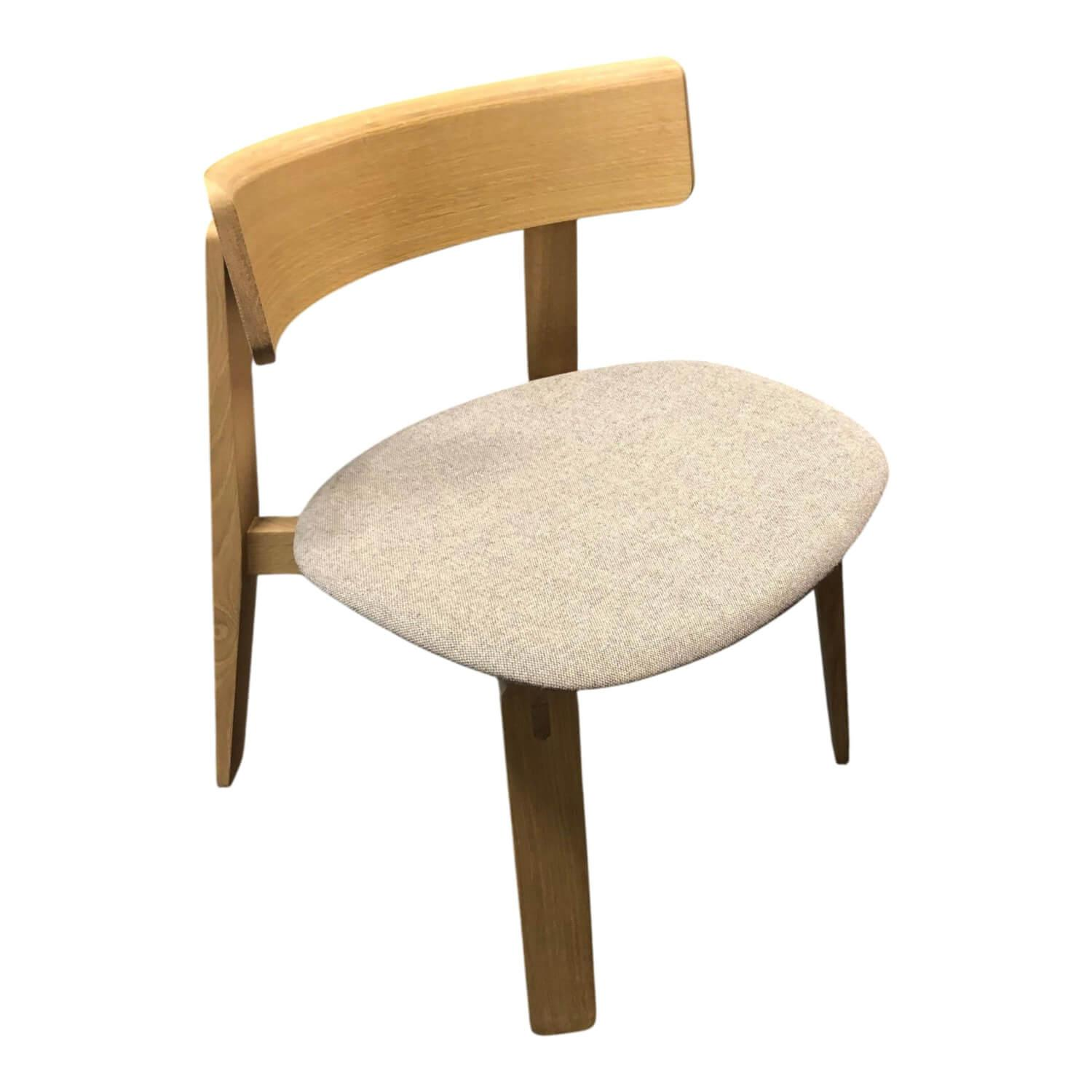 Gazzda - Lounge-Stuhl Nora Eiche Massiv Weiß Geölt Stoff Main Line Flax Archway - 1