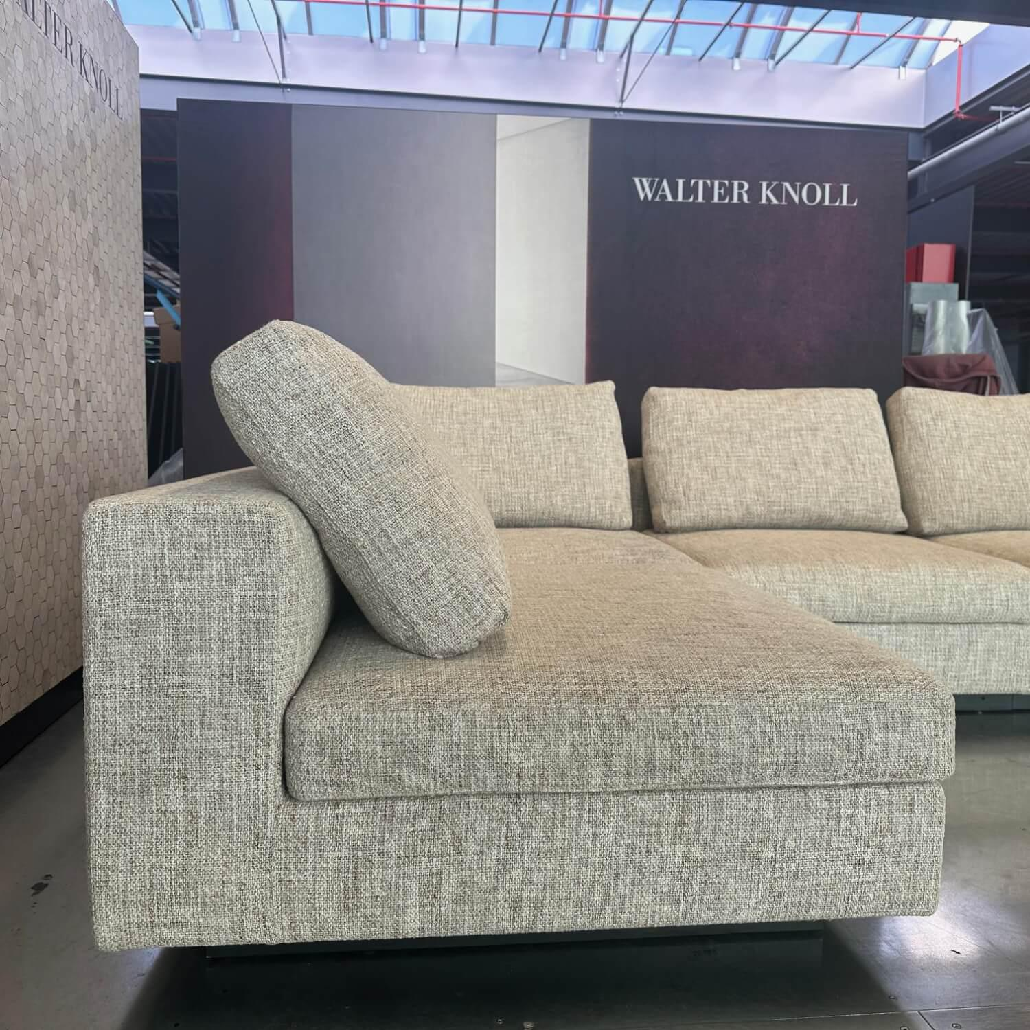 Walter Knoll - Ecksofa Living Landscape 755 Stoff Sorel 7871 Smoke Quartz Grau Beige Sockel Buche Schwarz Lackiert Mit Tischelement - 11